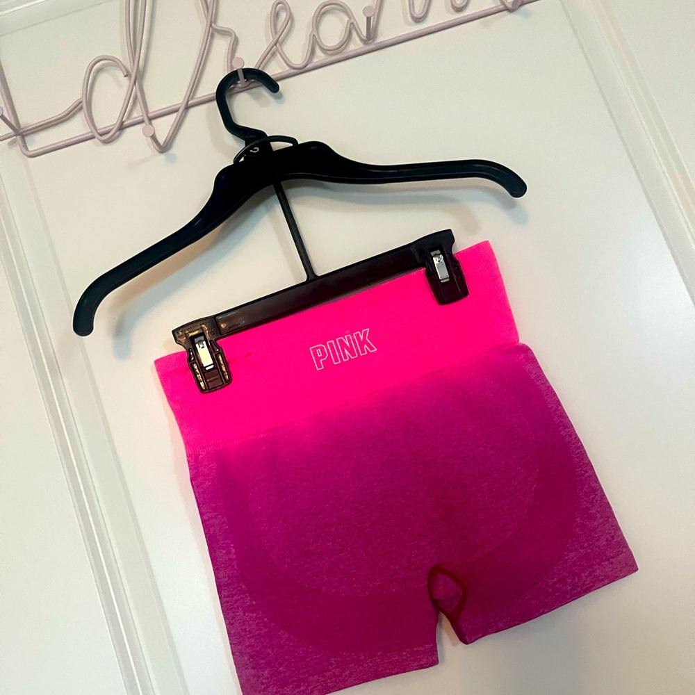 VS pink biker shorts/workout shorts new with tags size xs  neon pink ✨✨✨✨
